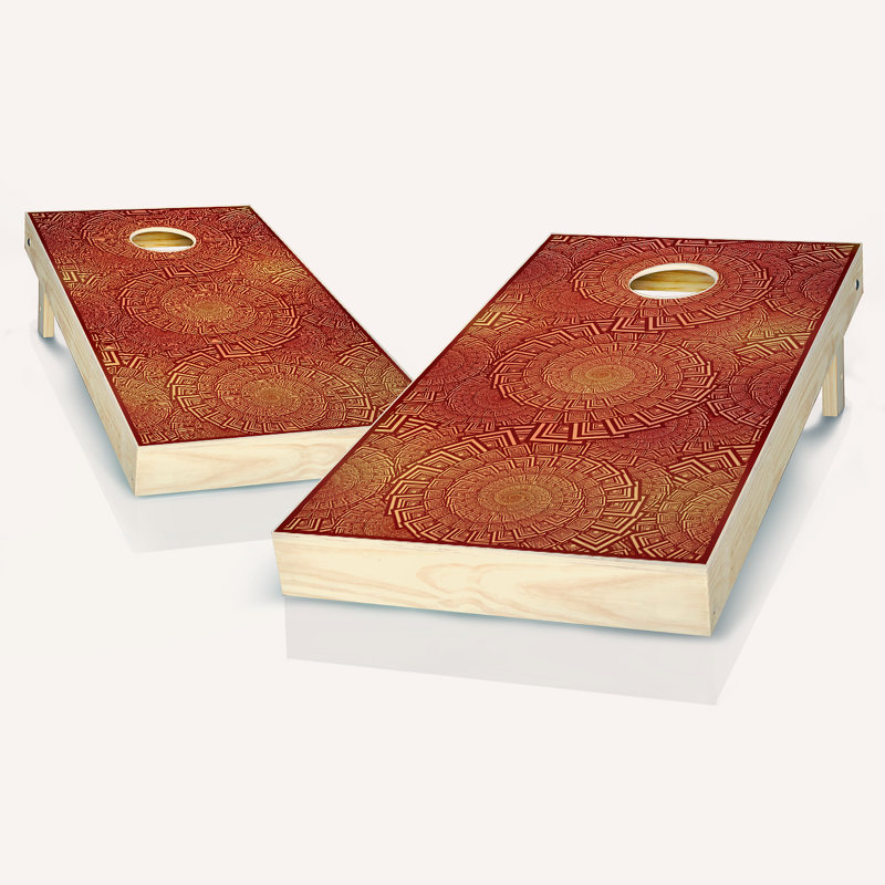 Ensemble de jeu de cornhole de feu 2 'x 4' avec lumières à trous