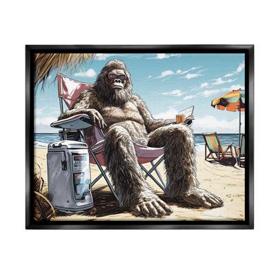 «Hairy Monster On Beach Floater Frame» par Jim Baldwin sur toile