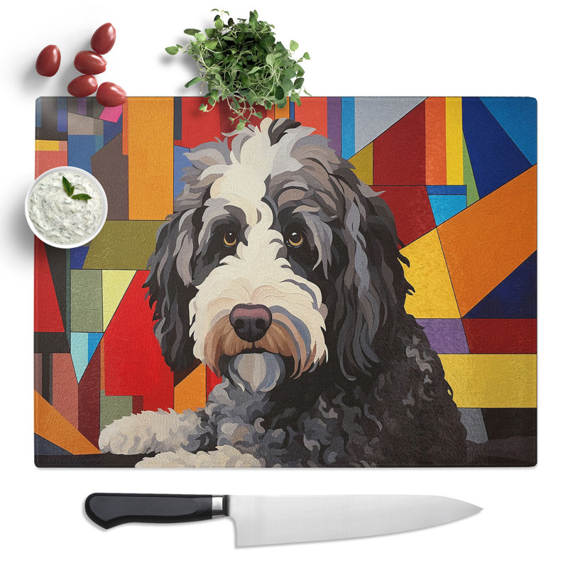 Cockapoo Constructivism  Glass Chopping Board