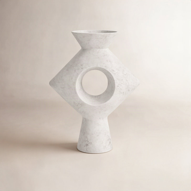 Fitzpatrick Ceramic Table Vase, Light Gray