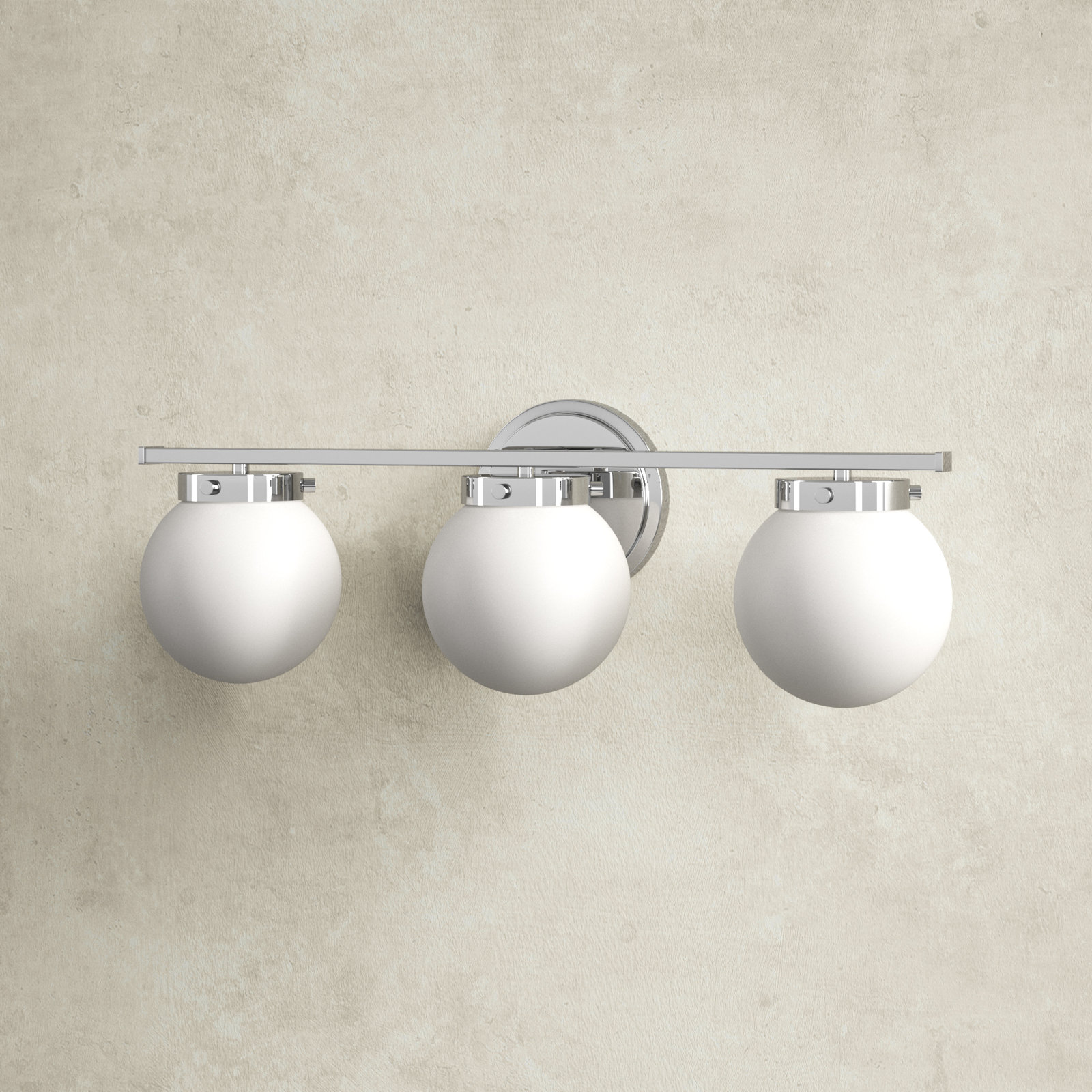 Finian 3-Light Dimmable Vanity Light, White, Chrome