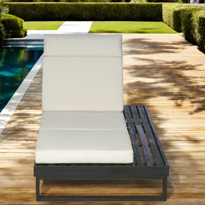 Méridiennes de patio réglables, chaise longue moderne en bois d'acacia