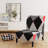 Black And White Patchwork - Velvet Upholstered Patterned Accent Slipper Chair
