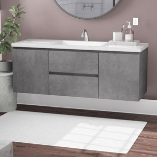 Polychronis 59.5'' Single Bathroom Vanity with Acrylic Top