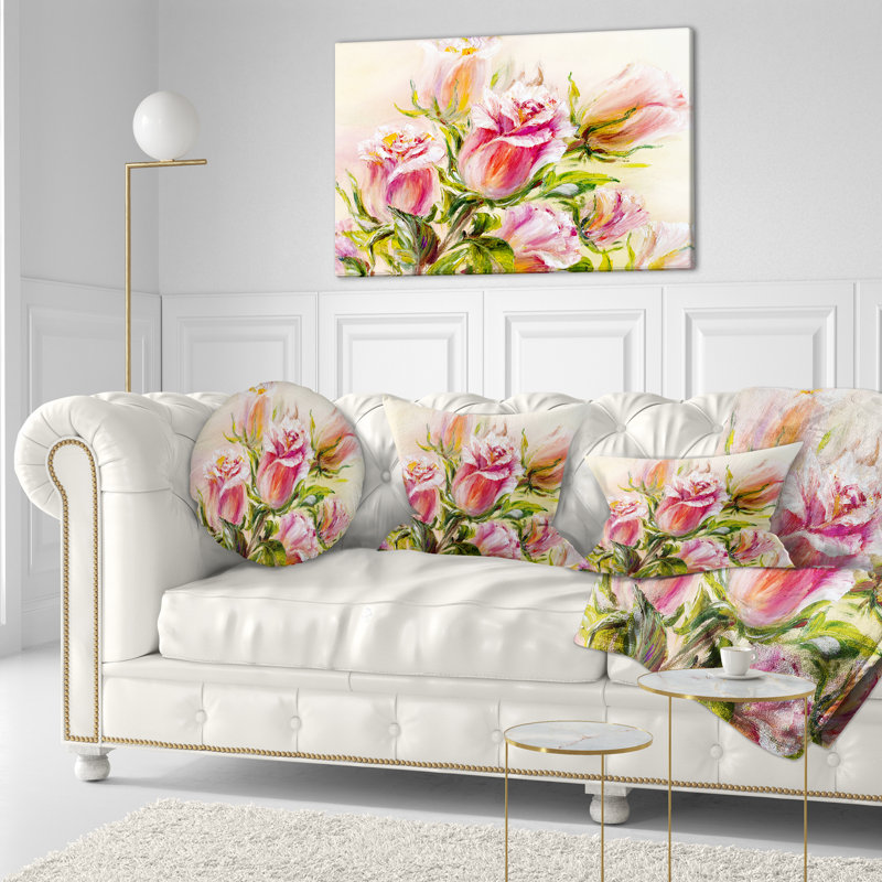 Coussin Floral, Rectangulaire, 12 po x 20 po