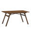 Table de salle à manger rectangulaire à 4 places en bois brun 59 x 35 po, finition noyer, fabrication en bois massif