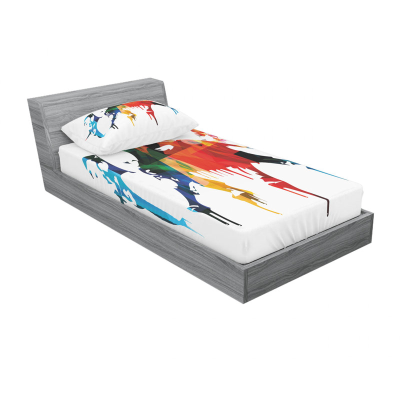 Ensemble de draps Safari Wild Life, Ensemble de draps pour lit simple avec drap-housse