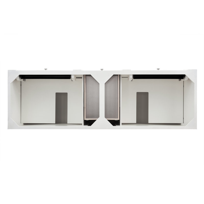 Bristol 72'' W Double Bathroom Vanity Base, Bright White