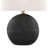 Carole 23" Polyresin Table Lamp Matte Black Polyresin, Modern Brass and Natural Linen Shade