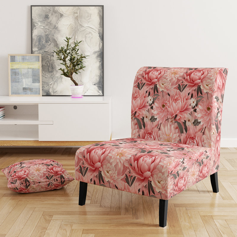Fauteuil de chambre rembourré Pink Floral Peony Delicacy I