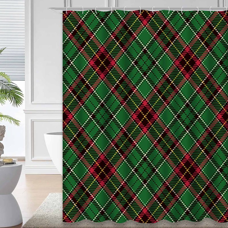 Rideau de douche Tartan, L 72 po x l 78 po