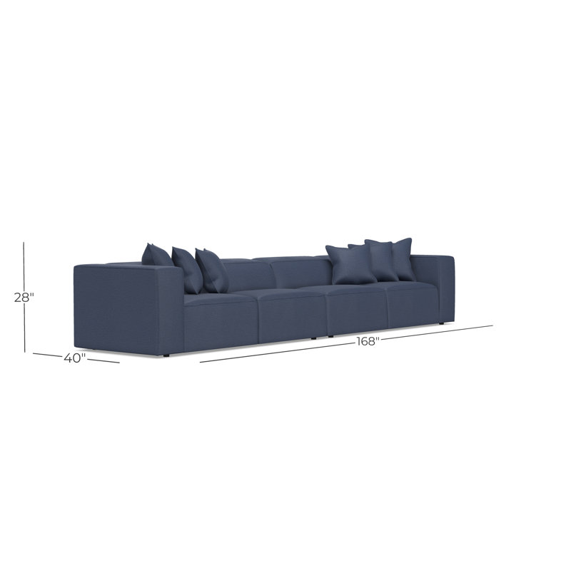 Bernhardt Bliss 2-Piece Fabric Sectional, Blue Polyester