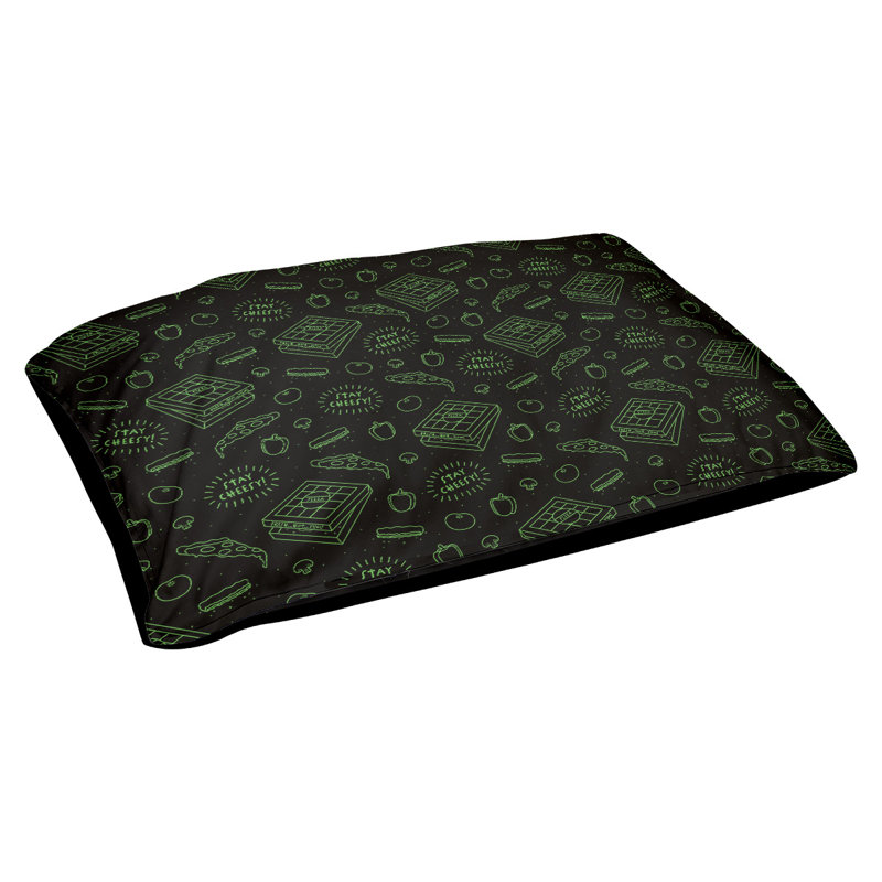 Coussin extérieur pizza Campion, Grand (l 42,5 po x P 32,5 po x H 14 po), Noir / Vert