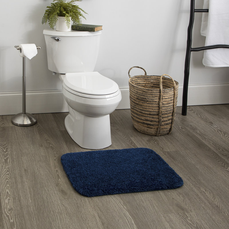 Tapis pour salle de bain Galena, L 17 po x L 24 po, Bleu marine