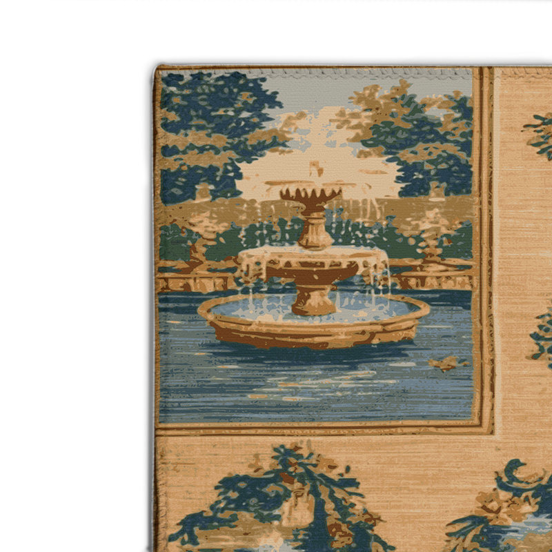 Tapis d'intérieur et d'extérieur brun français, Rectangle 4pi x 6 pi