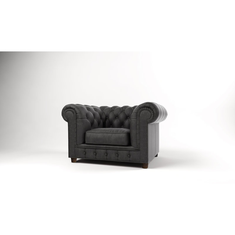 Upholstered Chesterfield Chair, Grey