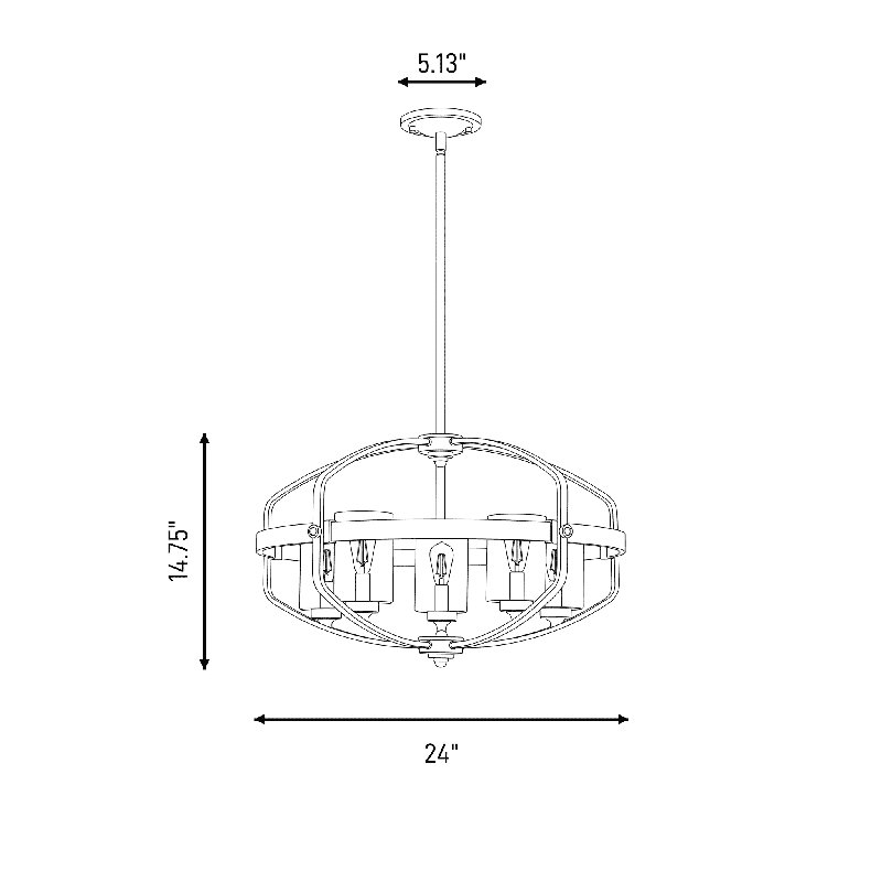 Jaquan 5 - Light Shaded Geometric Chandelier