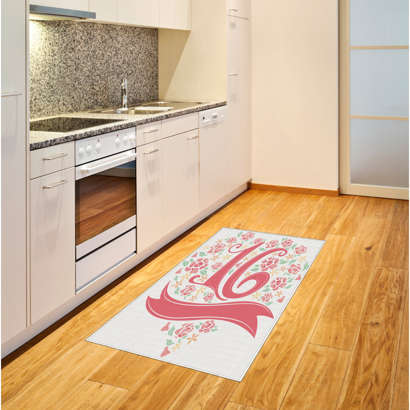 Tapis décoratif floral à haute densité en fibres de polyester, Rectangle 2 pi 7 po x 5 pi