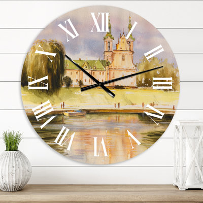 Historic Church On The Rock On Banks of The River - Lake House wall clock