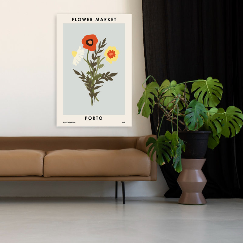 Art contemporain, art floral, H 48 po x l 32 po