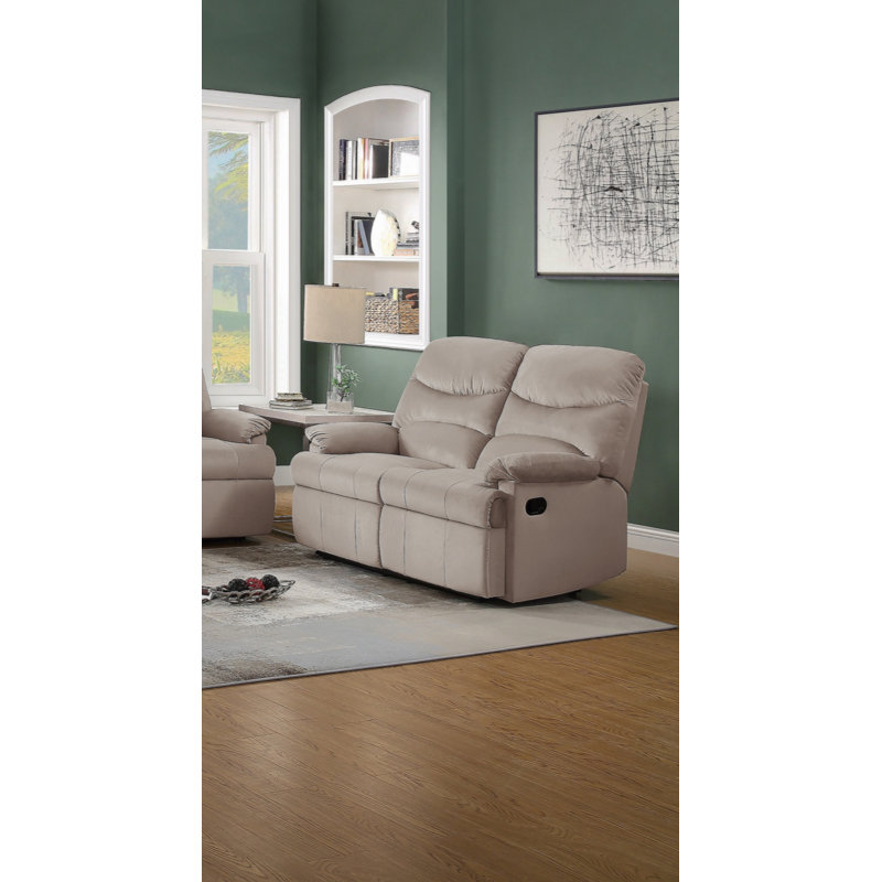Causeuse inclinable luxueuse en velours 2 places, Brun