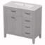 Ensemble de meuble-lavabo simple 36 po avec plateau en céramique Shavette-660871949