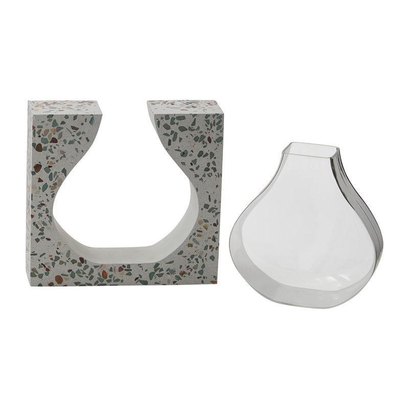 Handmade Terrazzo And Glass Table Vase