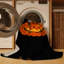 Tapis noir moderne et contemporain lavable à la machine Aguayo Halloween - reliure noire-499985109