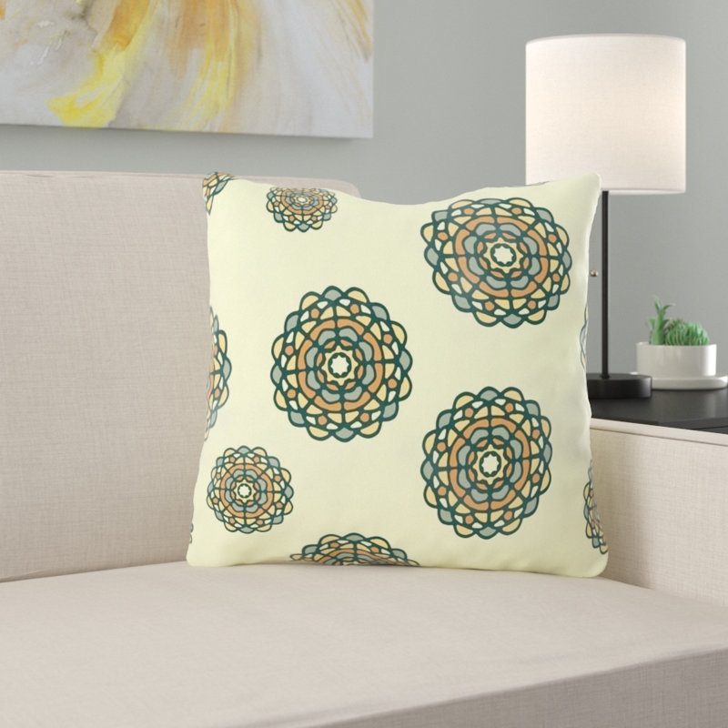 Coussin décoratif circulaire Dinkins, Beige, Intérieur