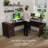 72W 3 Position Sit to Stand L Shaped Desk in Mocha Cherry-775468192
