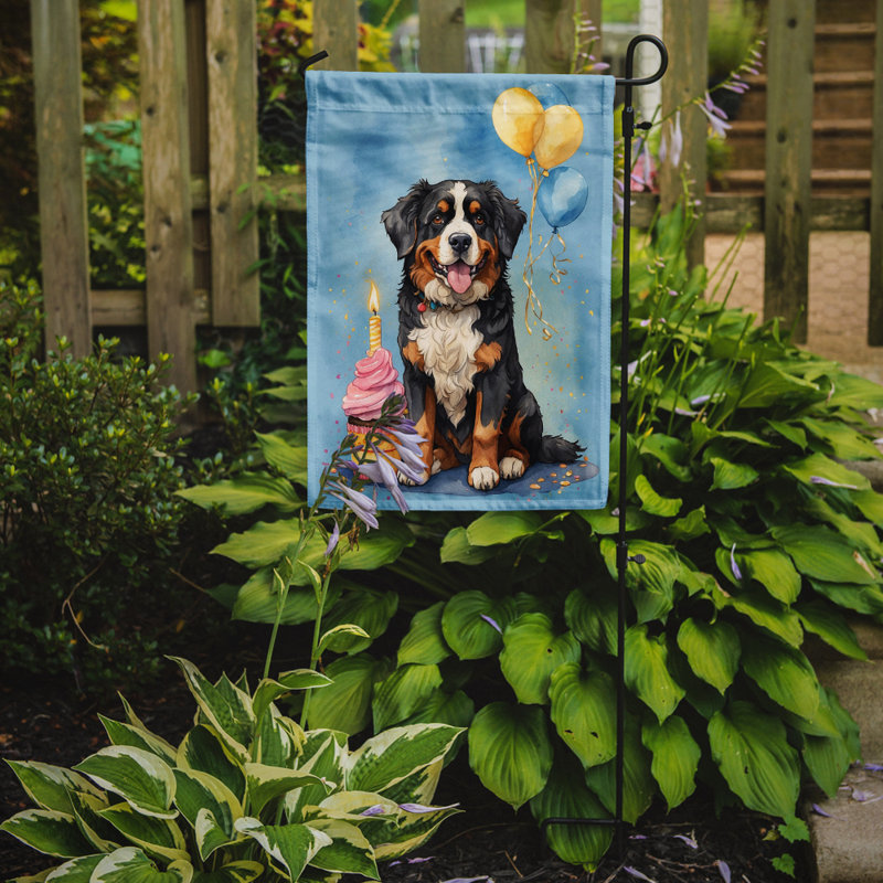 Drapeau de jardin «Happy Birthday», Bouvier bernois
