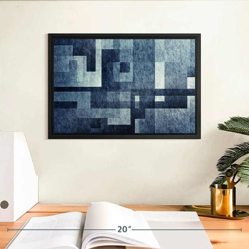 Avery - bleu abstrait créatif, H 9 po x l 13 po