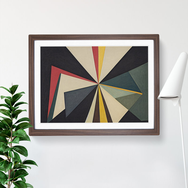 Contemporary Modern Abstract - Framed Print, 34cm H x 46cm W x 2cm D, Walnut