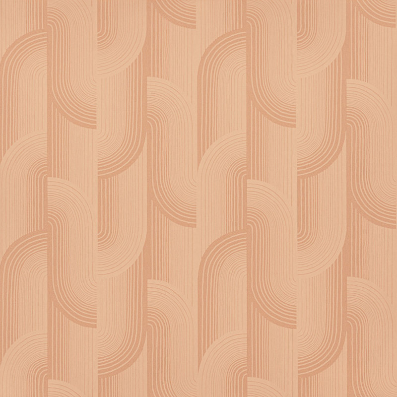 Precious Weaves Collection Geometric Swirls Wallpaper Roll, Orange