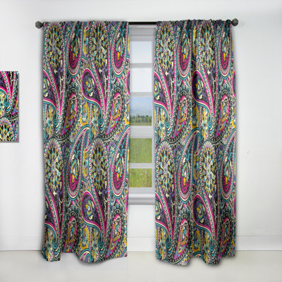 Pattern Based on Traditional Asian Elements Paisley - Paisley Vintage Blackout Curtain Single Panel