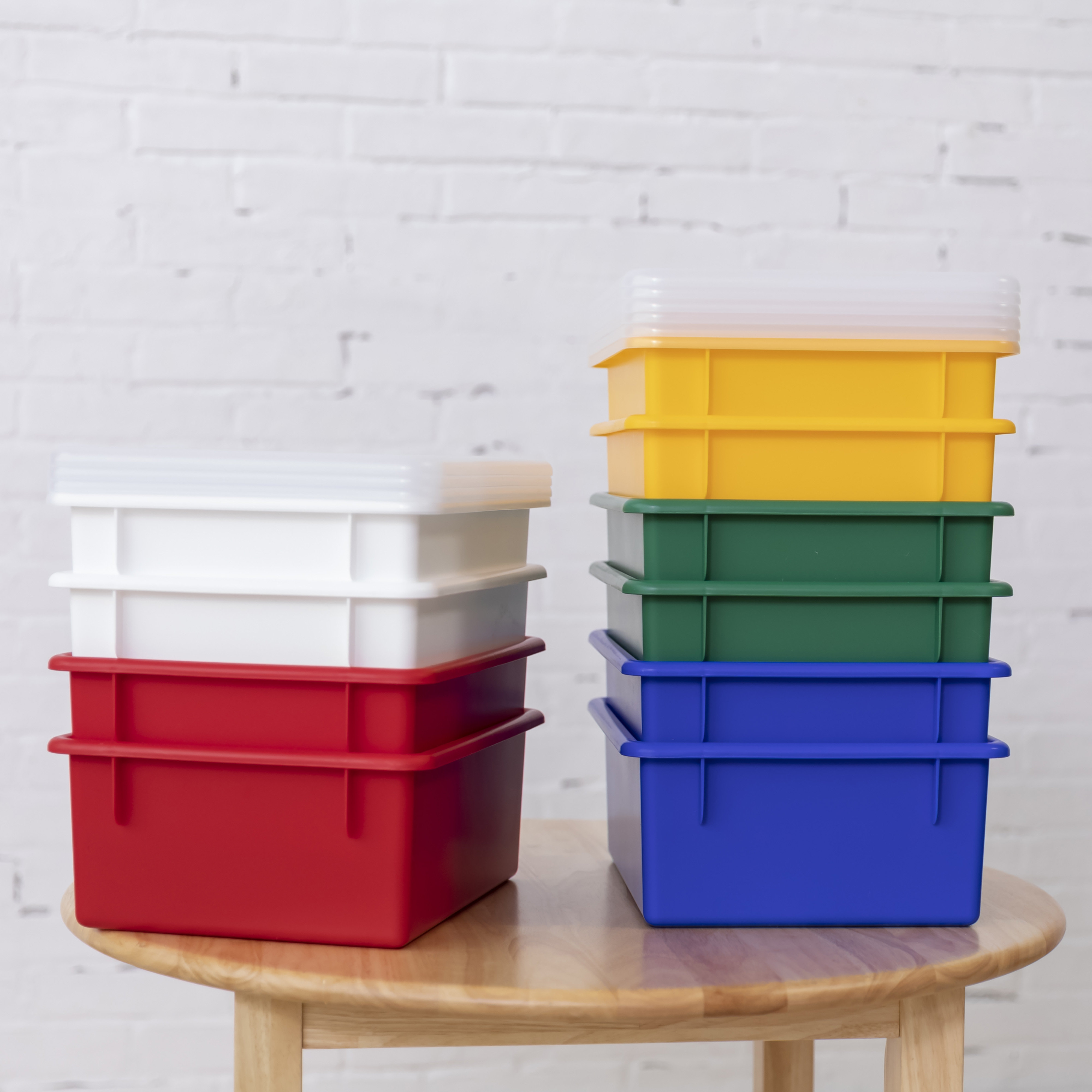 Ecr4kids Letter Size Flat Storage Tray With Lid, Plastic Storage Bins,  10-pack : Target