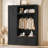 Grooved Back Panel Design Hall Tree with 3 Adjustable Side Shelves and 4 Hooks and 2 Spacious Drawers-129411457
