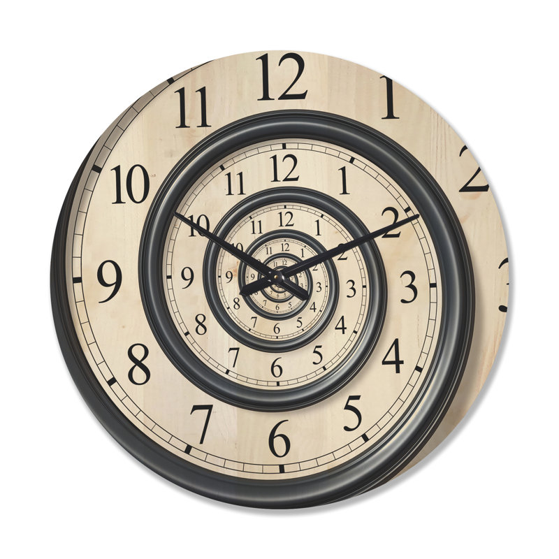 Horloge murale spirale en bois Time Spiral II, Surdimensionné