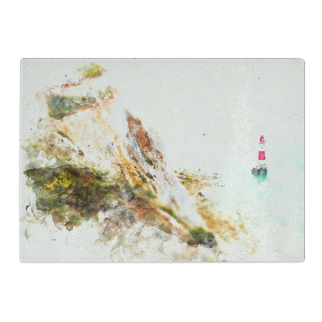 Tempered Glass Lighthouse by the Coast Chopping Board
