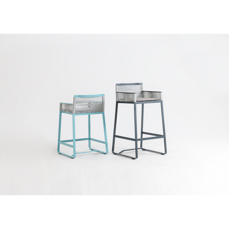 Skin Outdoor Bar Stool, Azure, Aqua, Counter Stool (24" Seat Height)