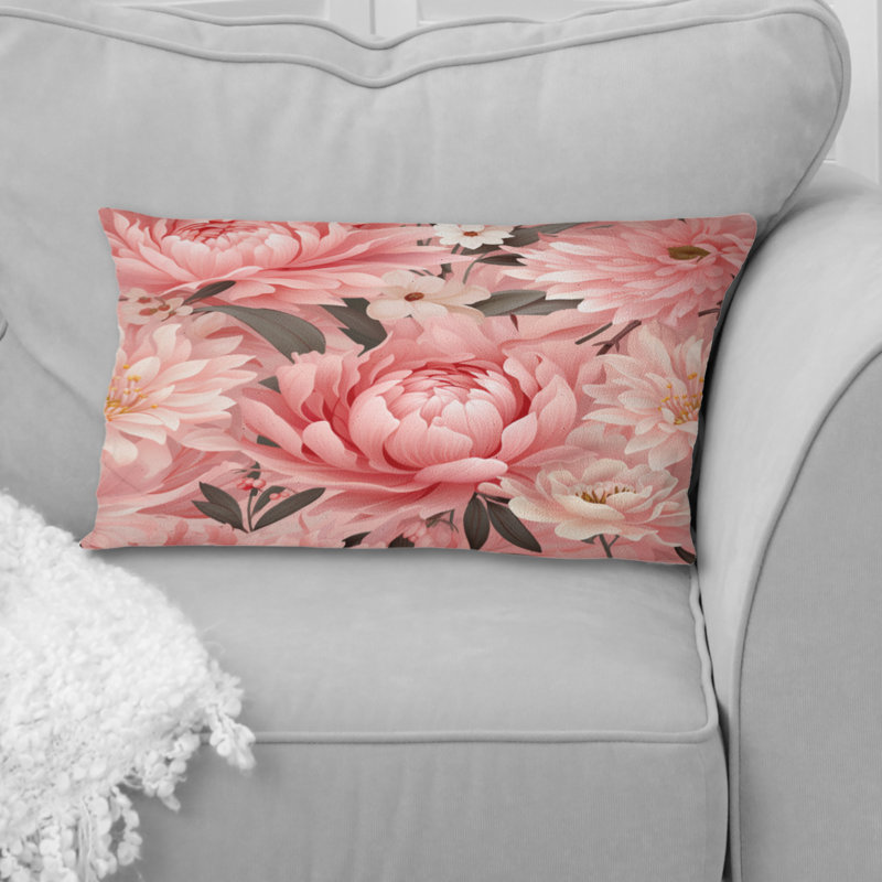 Rose floral pivoine délicatesse I - coussin à imprimé floral