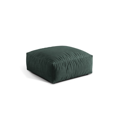 Carlens 106cm Wide Velvet Solid Colour Pouffe Ottoman