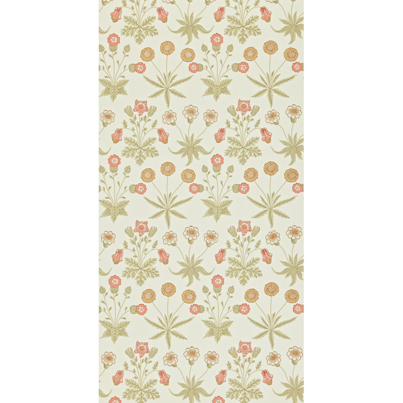 Daisy Wallpaper, Coral/Manilla