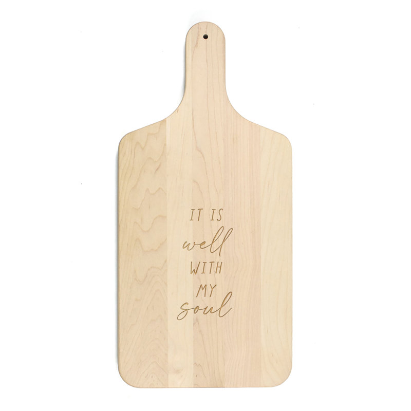 Well with My Soul Paddle Cutting Board, Maple