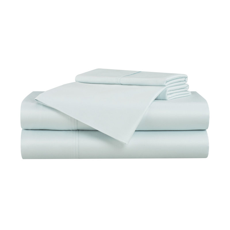 Rayon Solid Colour Sheet Set, Blue, Queen