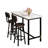 Industrial High Top Dining Set, Compact 3-Piece Pub Table With 2 Comfortable Stools, 2 Size & 4 Color Options For Studio & Cafe-1325256075-1323709096