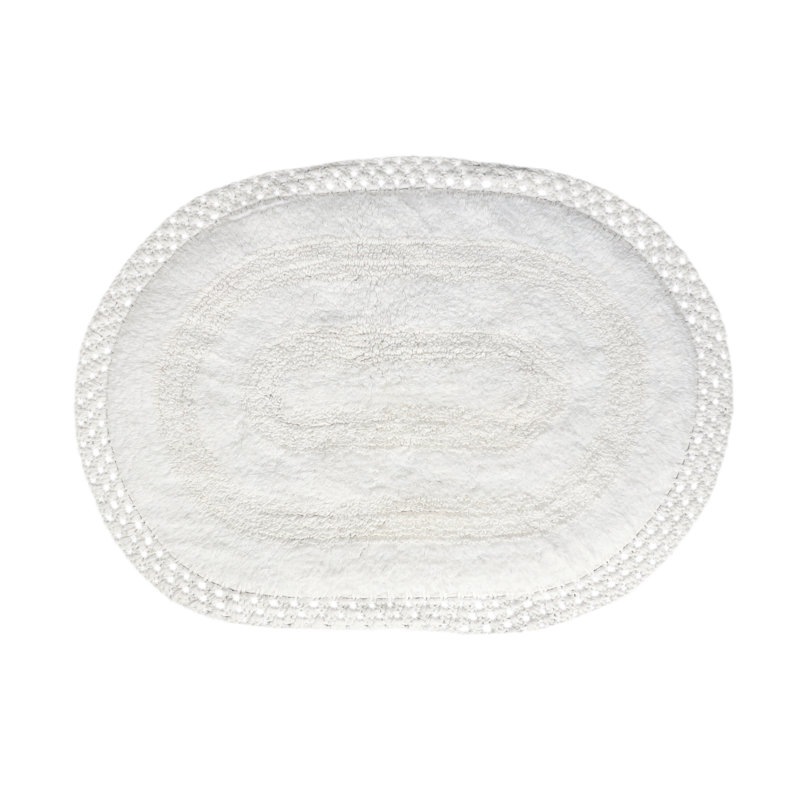 Adiraica 100% Cotton Bath Rug, White