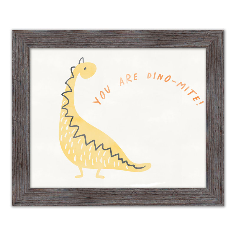 "It's Dino Mite", art encadré, H 20 po x l 16 po x P 0,75 po, Cadre gris