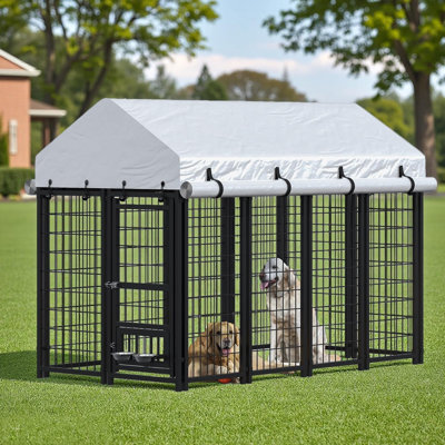 Outdoor Dog Kennels With Roof For Large Dogs, 8'X6'X4'