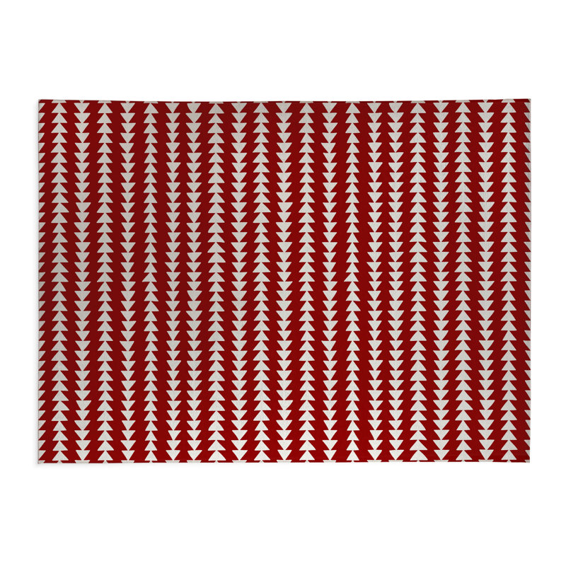 Tapis de cuisine Tribal, Rectangulaire 3 pi x 5 pi, Rouge canneberge